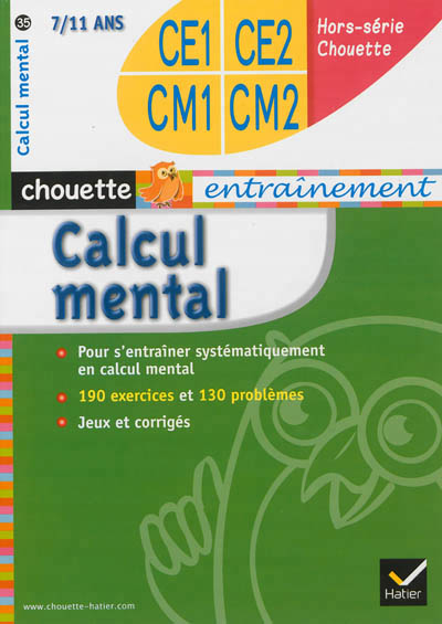Calcul mental du ce1 au cm2