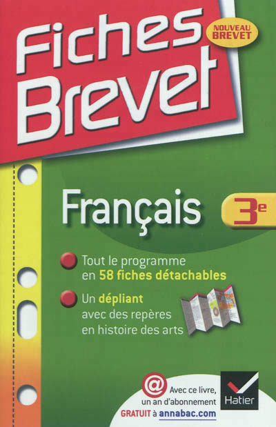 Fiches brevet francais 3e