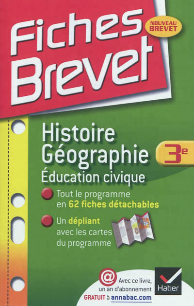 Fiches brevet histoire-geographie education civique 3e
