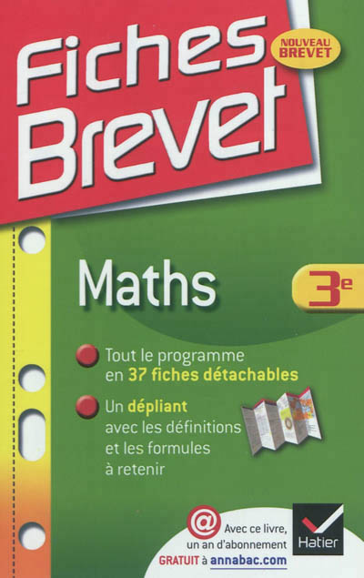 Fiches brevet maths 3e