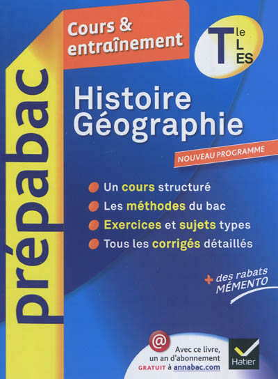 Histoire-geographie tle l, es - prepabac cours & entrainement