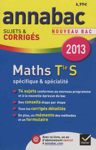 Annales annabac 2013 maths tle s specifique & specialite