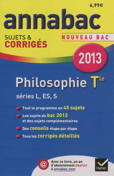 Annales annabac 2013 philosophie tle l,es,s