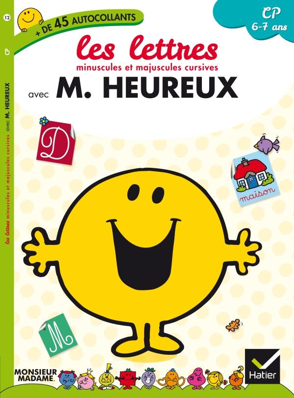 Monsieur heureux - cp - les lettres minuscules et majuscules cursives