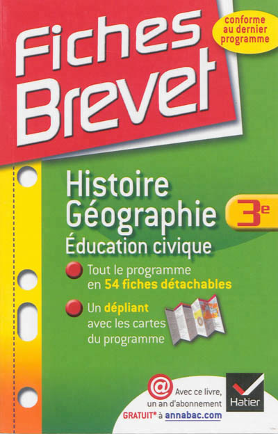 Fiches brevet histoire-geographie education civique 3e