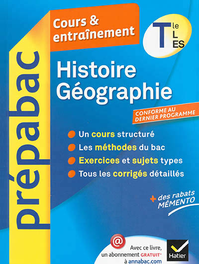 Histoire-geographie tle l, es - prepabac cours & entrainement