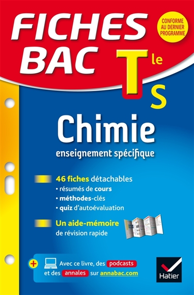 Fiches bac chimie tle s (enseignement specifique) - fiches de revision - termimale s