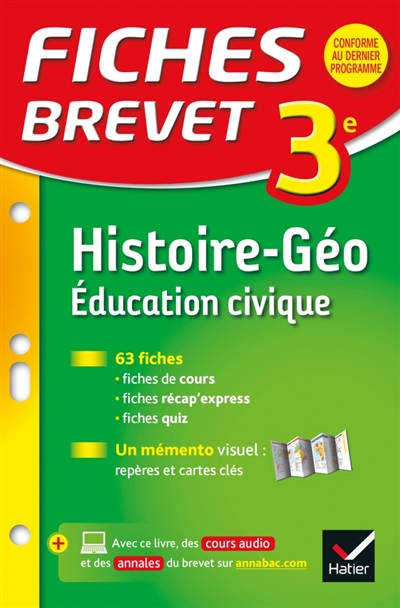 Fiches brevet histoire-geographie education civique 3e