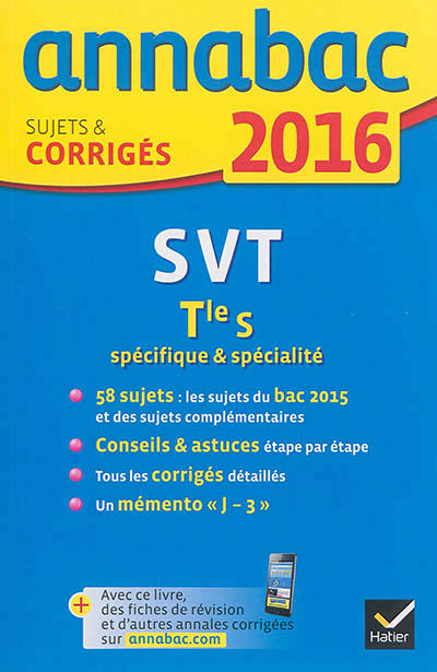 Annales annabac 2016 svt tle s specifique & specialite