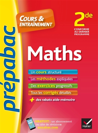 Maths 2de - prepabac cours & entrainement - cours, methodes et exercices progressifs (seconde)