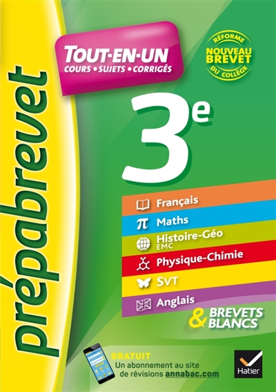 Le tout-en-un 3e nouveau brevet - cours et entrainement dans toutes les matieres