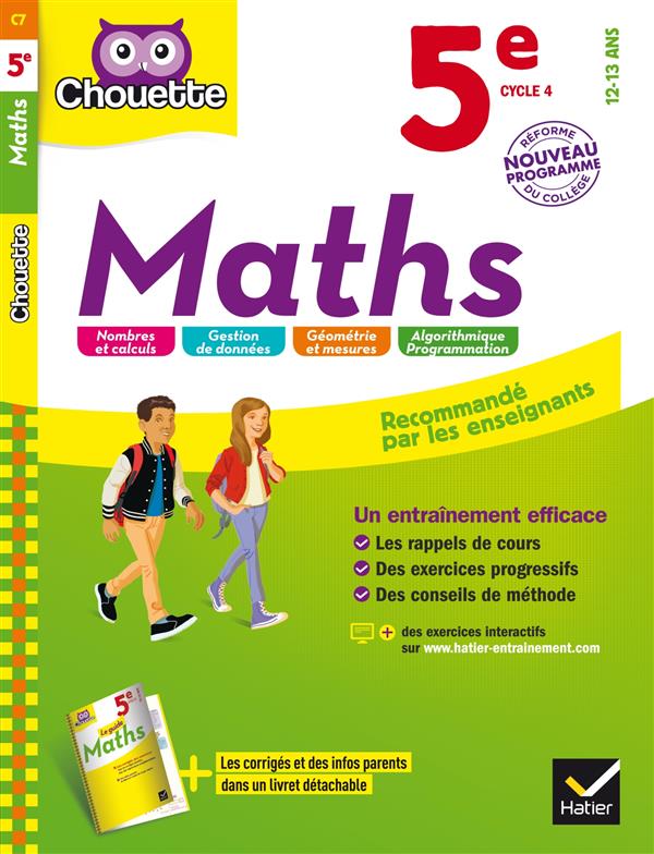 Maths 5e - cahier d'entrainement et de revision