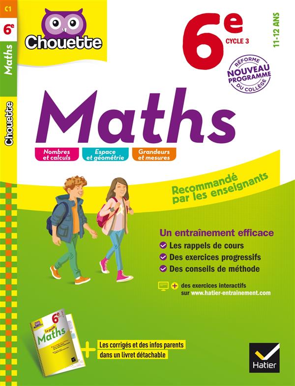 Chouette entrainement - c1 - maths 6e - cahier d'entrainement et de revision
