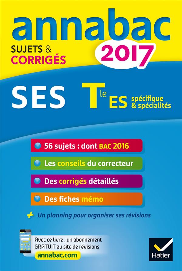 Annales annabac 2017 ses tle es - sujets et corriges du bac terminale es