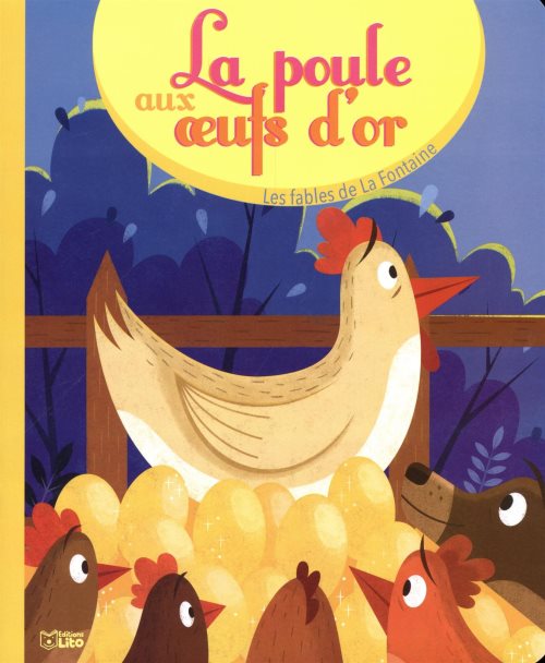 Livre fable la poule oeufs or