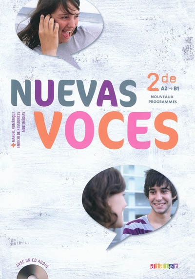 Nuevas voces 2de - livre + cd audio