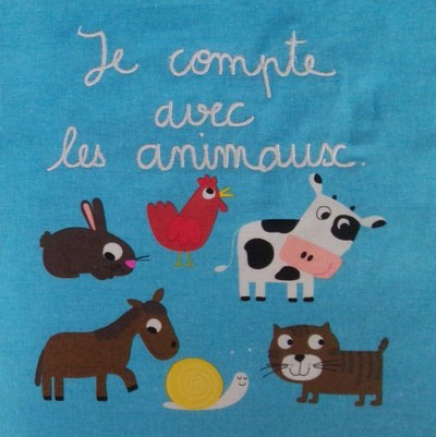 Je compte avec les animaux - livre tissu