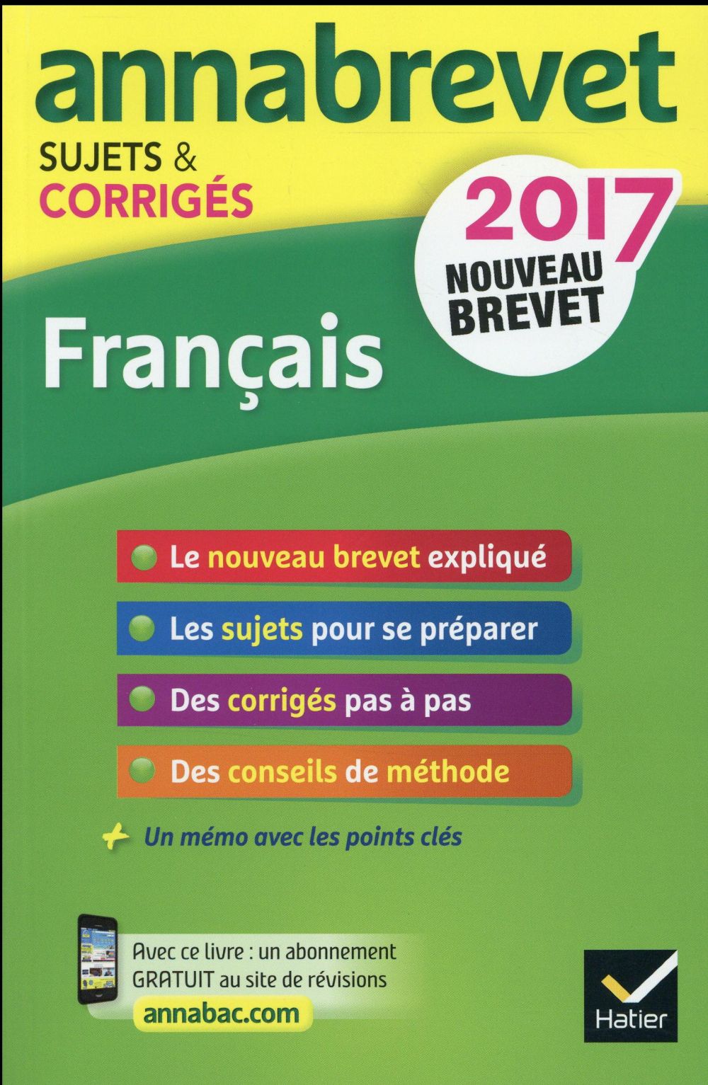 Annales annabrevet 2017 francais 3e - sujets et corriges, nouveau brevet