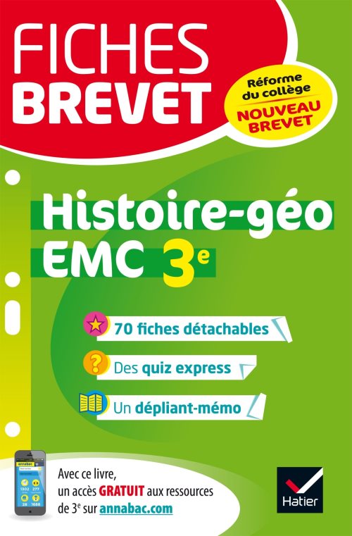 Fiches brevet histoire-geographie emc 3e - fiches de revision pour le nouveau brevet