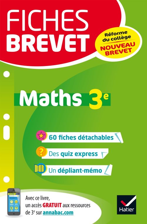 Fiches brevet maths 3e - fiches de revision pour le nouveau brevet