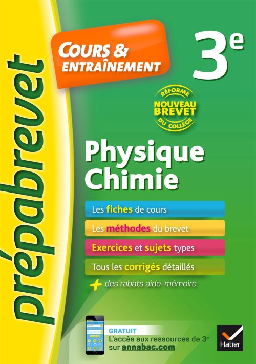 Physique-chimie 3e nouveau brevet - fiches de cours, exercices et brevets blancs