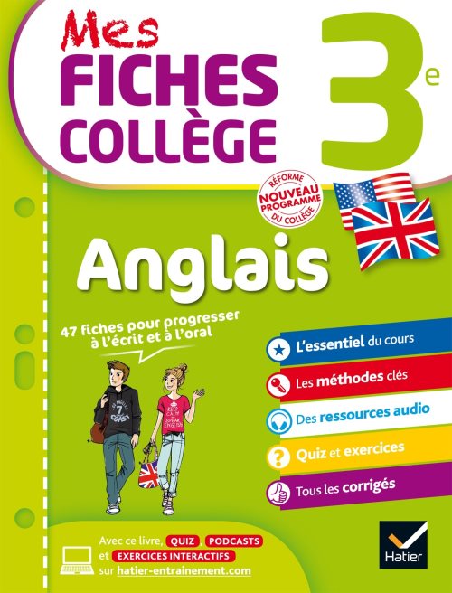Mes fiches college anglais 3e - fiches de revision et entrainement a l'ecrit et a l'oral