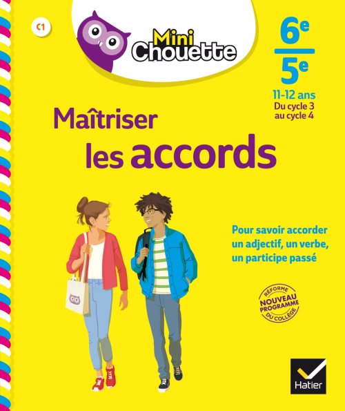 Mini chouette maitriser les accords 6e/ 5e - cahier de soutien en francais (cycle 3 vers cycle 4)