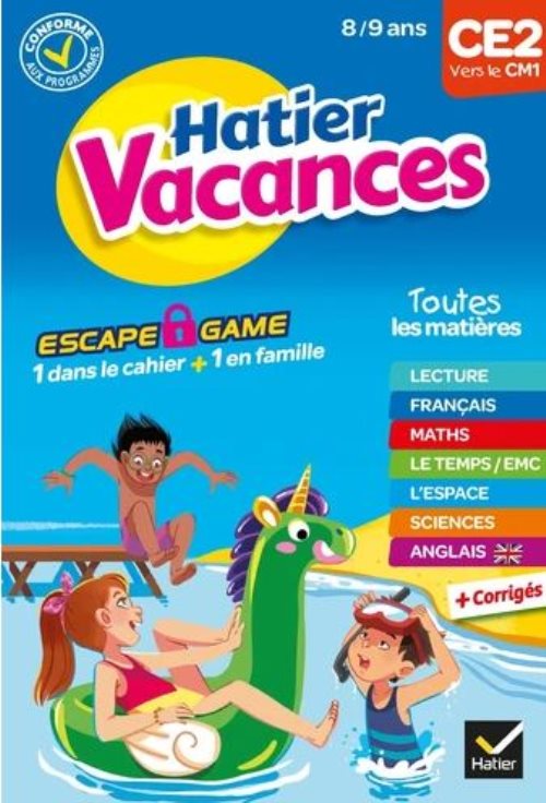 Cahier de vacances 2023 du ce2 vers le cm1 8/9 ans - pour reviser son annee dans toutes les matieres