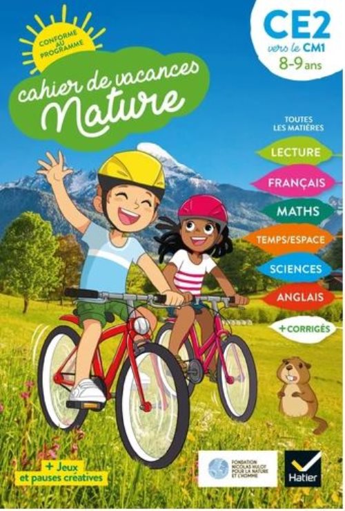 Cahier de vacances nature 2021 du ce2 au cm1 8/9 ans