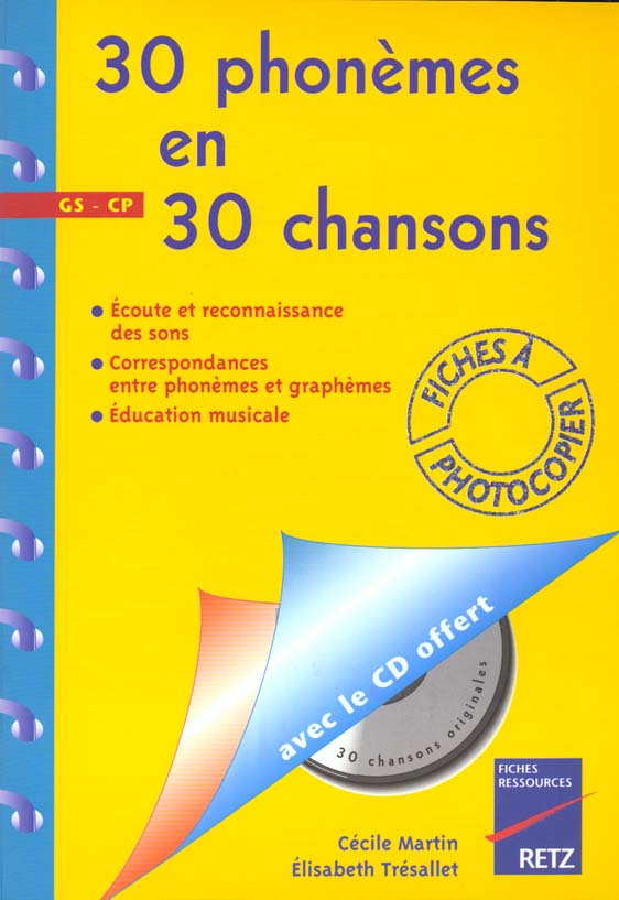 30 phonemes en 30 chansons (+ cd audio)