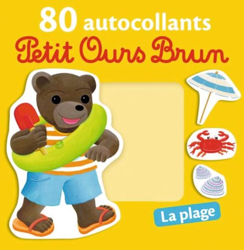 La plage - 80 autocollants petit ours brun