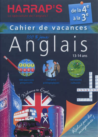 Harrap's cahier de vacances anglais - de la 4eme a la 3eme