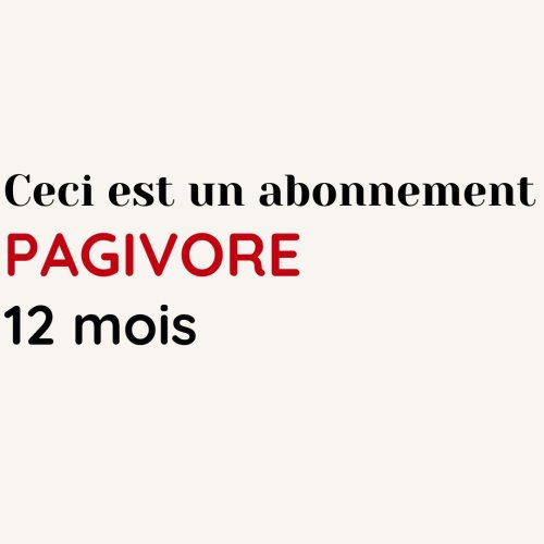 Abonnement PAGIVORE 12 mois